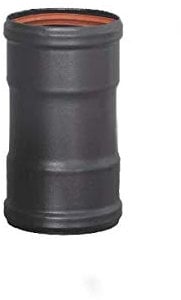 Manguito de unión H-H esmaltado de color negro 850°C - Ø80 mm para conducción de humos de estufas y chimeneas de pellet