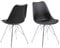 AC Design Furniture Emanuel Esszimmerstühle 4er Set, B: 48,5 x H: 85,5 x T: 54 cm, Schwarz/Chrom, PU/Metall, 4 Stk