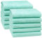 ZOLLNER 10er Set Handtücher in 50x100 cm - saugstarke und weiche Duschtücher in Mint - mit praktischem Aufhänger - waschbar bis 60°C - Baumwolle - Hotelqualität