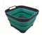 SAMMART 10L Collapsible Dishpan with Draining Plug - Foldable Washing Basin - Portable Dish Washing Tub - Space Saving Kitchen Storage Tray (Grey/Turquoise Blue, 1)