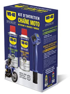 WD-40 Specialist Moto • Kit Chaîne Moto • Graisse Chaîne Moto + Nettoyant Chaîne Moto + Brosse de nettoyage