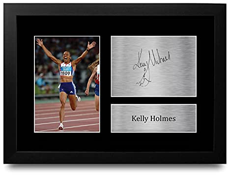 HWC Trading FR A4 Kelly Holmes Geschenke Gedruckt, Signiert Autogramm Bild für Leichtathletik-Sport-Erinnerungsstücke-Fans - A4 Framed