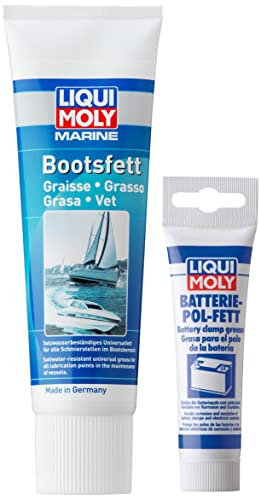 Liqui Moly 25041 Marine Grasa, 250 G + 3140 Grasa para El Polo De La Batería, 50 Gr