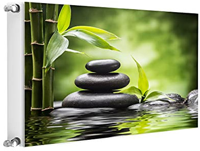 TMK ArtDeko Magnetische Heizkörperverkleidung Modernes Design Einfache Montage 80x60 Magnet Heizkörperabdeckung, Steine