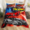 Loussiesd Rennsportwagen Bettbezug Extreme Sports Bettwäsche 135x200 cm Autosportwettbewerb Bettbezug für Jungen Mädchen Teens Decor Automobile Style Coole Bettbezug mit 1 Kissenbezug 80x80cm