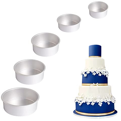 Moule à gâteau rond en aluminium pour les fêtes d'anniversaire, les gâteaux de mariage, les fêtes et plus encore. (4, 5, 6, 7, 8 moule à gâteau rond) x 3 de profondeur
