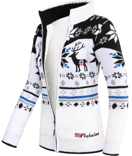 Nebulus Damen Norweger SVERRE, warme Strickjacke, praktische & vielseitige Jacke