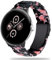 Miimall Harz Armband Kompatibel mit Google Pixel Watch 2/1, Leichtes Wasserfestes Buntes Ersatzband für Damen und Herren - Schwarz Rosa