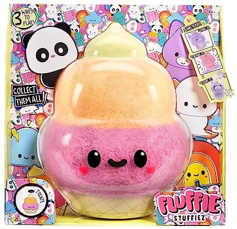 Fluffie Stuffiez Große Sammelplüschfigur - ICE CREAM - Überraschung beim Auspacken mit ASMR Fidget DIY Fellabziehen, Ultrasofter Flaum - Ideal für Kinder ab 4 Jahren