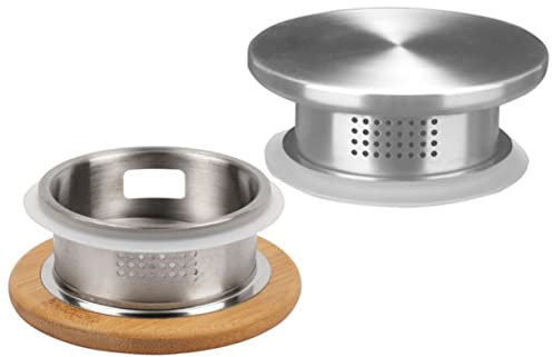 Anneome 2pezzi Coperchio Brocca Acciaio Inossidabile e Bamboo Tappo Sostituibile Per Brocche e Teiere Filtro Integrato Antipolvere Per Uso Quotidiano