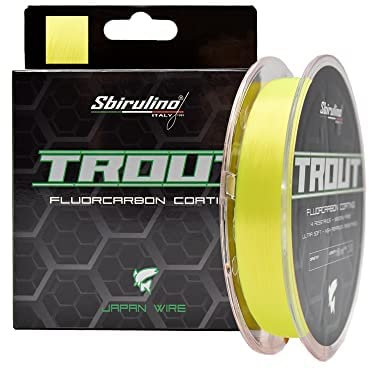 Sbirulino® Angelschnur Fluorocarbon Coating Trout 150-500-1000 m, Durchmesser von 0,12 bis 0,25, speziell für Forellen-Wettbewerbe.