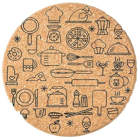 Cork Trivet 2 Pack | Heat Resistant Pot Holder & Protective Mats | 7-inch Multifunctional Cork Coasters for Hot Dishes, Pots & Pans | Kitchen Hot Pads for Table & Countertop