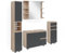 Vicco Badmöbel-Set J-Shape, Badezimmerschrank-Set, Sonoma/Anthrazit, 4 Teile