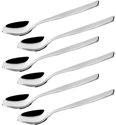 CAMRI Spoon Set – Dinner Spoons Set of 6, Table Spoons Stainless Steel, Cutlery, Mirror Polish, Silver, Dishwasher Safe, 18cm / 7 in (C4)