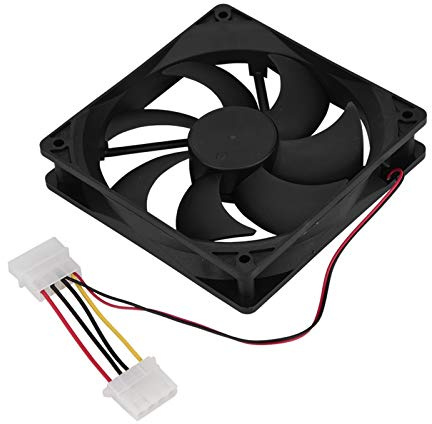 PC Cooling Fan, 120mm High Airflow Low Noise Oil Bearing PC CPU Cooler, Height of 120 Centimeters and 7 Blades Computer Case Cooling Fan (2PCS) (Double head big 4p interface)
