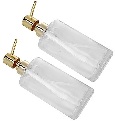 Cabilock 1 Ensemble 2 Pièces en Verre De Distribution De Lotion Transparente Distributeur Liquide Vaisselle Distributeur Shampouineuse Voyage Cosmétique Paquet
