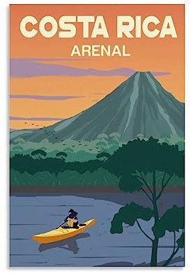 Costa Rica Arenal Vintage-Reise-Poster, Landschaft, 50 x 75 cm, Wandkunst, Kunstdruck, Leinwand-Kunst-Poster, modernes Familienschlafzimmer-Dekor-Poster