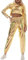 90er Jahre Outfit Damen Mottoparty 80er Jogginganzug Damen Set Glitzer Metallic Langarm Kapuzen Crop Top+Cargohose Jogginghose 2tlg Trainingsanzug Gym Freizeitanzug New Kids Kostüm Golden M