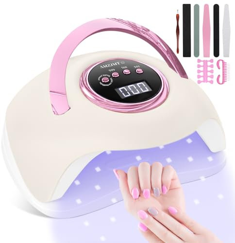 AMZJMT Lampe uv ongles,lampe led ongle 180 W avec capteur automatique,Lampe uv pour polymériser les ongles avec 4 commandes de temps,Lampe uv pour gel pour manucure à domicile et salon de manucure