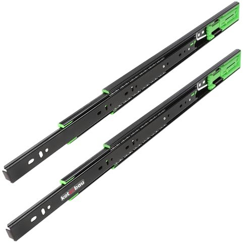 KOTARBAU® 1 Paar Schubladenschienen Vollauszug Softclose 450 mm Schwerlastauszug Auszug Schienen für Schubladen Schienensystem Selbsteinzug Auszugsschienen Teleskopschienen Schubladenauszüge