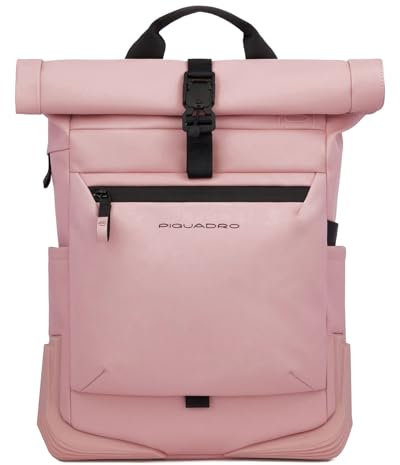 Zaino roll-top in tessuto rosa
