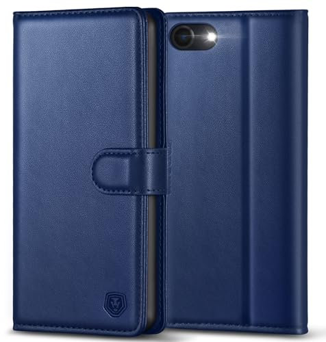 Handyhülle für iPhone SE 2022/2020 Hülle iPhone 7 / iPhone 8 Hülle Leder Klapphülle Brieftasche Kartenfach Ständer Magnet Handytasche Case Schutzhülle für iPhone SE 2022 5G/ SE 2020/8 / 7 - Navy Blau