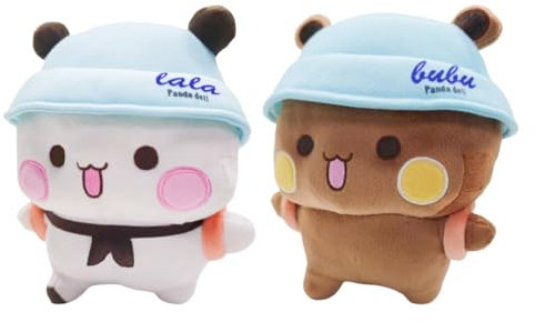 Fiorky Bubu und Dudu Plüsch, 20 cm, Kawaii-Stoffkissen, Spielzeug, Hobbys, Sammlerstück, Cartoon-Pandabär-Puppe, Anime-Kuscheltiere, Spielzeug for Raumdekoration