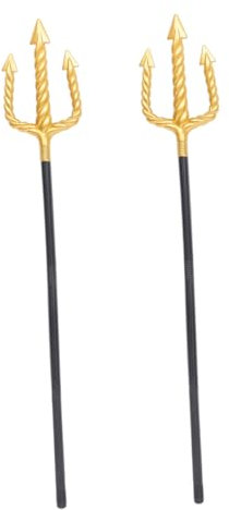 COSMEVIVI 2 Uds Triple Tenedor Accesorios De Rendimiento Accesorio De Tridente De Plástico Tridente Decorativo Juguete Tridente Juguete Cosplay Tridente De Imitación Tridente De Imitación