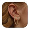 Adramata Boucles d'Oreilles Argent 925 pour Femme Plaquée Or 14 Carats Dangle Chaîne Boucles d'oreilles, Double Creoles Or/Argent pour Plusieurs Piercings Oreille Helix Tragus Piercing Bijoux,G4