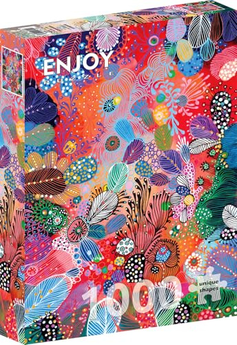 1000 Pieces Jigsaw Puzzle for Adults – Matte Finish, Soft Touch, Sturdy and Unique Pieces, Tight Fit, Vivid Colors, Missing Pieces Service – Whimsical Plants and Patterns of Nature – by ENJOY Puzzle