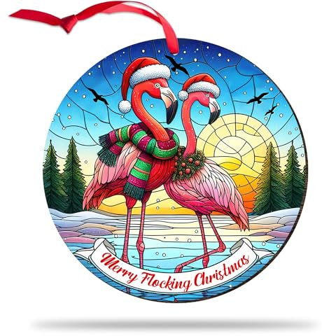 CEZII Rosa Flamingo-Weihnachtsschmuck 2024, Flamingo-Geschenke für Frauen, Männer, Paare, Kinder, Lehrer, Flamingo-Andenken, Geschenke für Flamingo-Vogelliebhaber, Flamingo-Heimdekoration,