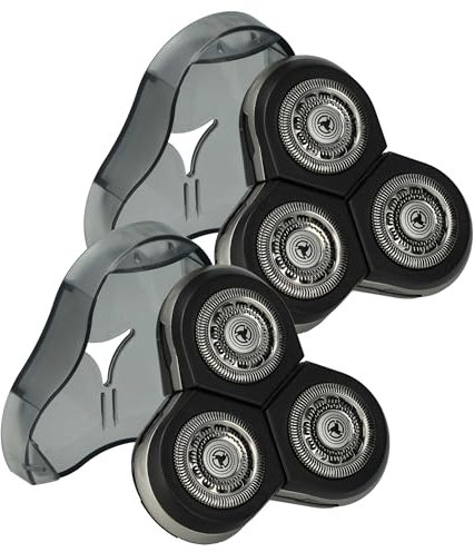 vhbw 2x Ersatz-Scherköpfe kompatibel mit Philips RQ1265CC, RQ1275CC, RQ1260CC, RQ1285, RQ1280CC, RQ1275, RQ1280 Elektrorasierer, Schwarz