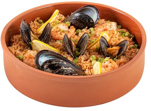 Restaurantware -Terra Tek - Cazuelas de terracota de 52 onzas, 2 ollas de arcilla esmaltada marrón para cocinar, listas para horno, microondas, ollas de terracota para servir, lavavajillas, para