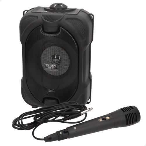 COLORBABY Altavoz Karaoke inalámbrico, 80W de Potencia, Luces RGB, Micrófono Incluido, Función TWS estéreo, USB, microSD, Radio, Batería Recargable, Portátil, para Fiestas y Eventos (47893)