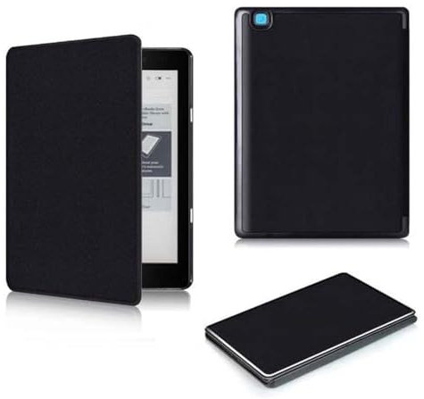 Huanghua Custer Custodia per Kobo Aura H2O Edition 2, custodia rigida ultrasottile in pelle PU per Kobo Aura H2O Edition 2 (nero, Kobo Aura H2O Edition 2 E-Reader da 6,8 2017)