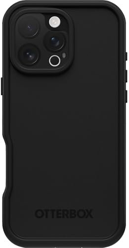 OtterBox iPhone 16 Pro Max (Only) FRĒ Series Waterproof Case with MagSafe (Designed by LifeProof) - Black, Waterproof, 60% Recycled Plastic, Sleek and Stylish