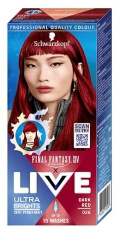 Schwarzkopf LIVE 026 Lot de 3 colorations semi-permanentes pour cheveux Rouge foncé