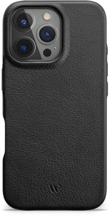 WIIUKA Custodia per iPhone 16 Pro Max, in pelle tedesca, ultra sottile, di alta qualità, colore: nero