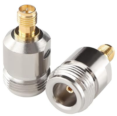 KUOQIY 2 Stücke Kupfer N-Typ auf RP-SMA Adapter, N Typ Buchse auf RP-SMA Buchse Koaxialstecker, für WLAN-Antenne, Broadcast-Radio