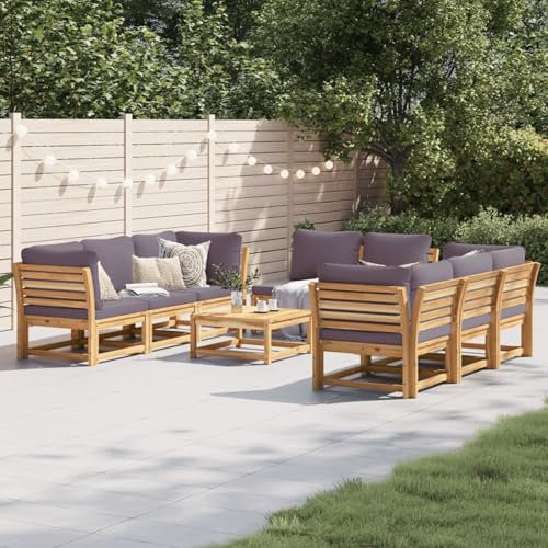 Xichuzi Juego de Muebles jardín 9 pzas con Cojines Madera Maciza Acacia, Conjunto Jardin Exterior, Muebles Jardin Exterior, Mueble Terraza, Set De Jardin Exterior, Juegos De Terraza - 3214317