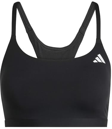 adidas Donna Optime Essentials Workout Light Support Bra, Black, M