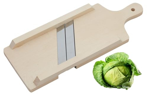 PEEWIT Cortador de repollo rallador de madera 2 cuchillas 40 centímetros para cocina