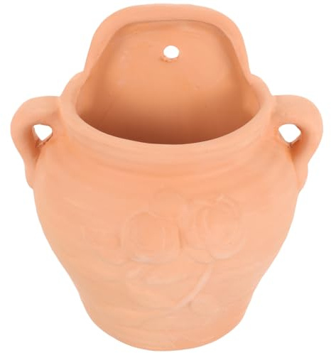 BESPORTBLE Wall Hanging Flower Pot, Light Brown Terracotta Style Wall Planter Holder, Mounted Plant Pot for Chlorophytum, Air Plants, Garden, Balcony and Home Decor