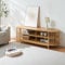 [en.casa] Meuble TV Support Télé sur Pieds avec 4 Compartiments de Rangement Scandinave Passages de Câbles Salon Chambre Peu Encombrant Stable Élégant Moderne Bambou MDF 150 x 48 x 50 cm Naturel