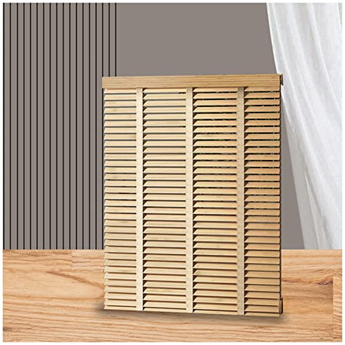 Persianas venecianas de madera maciza de alta calidad de 50 a 120 cm, elegantes tratamientos de madera para ventanas, perfectas para decoración del hogar, 60 x 80 cm (ancho x alto)