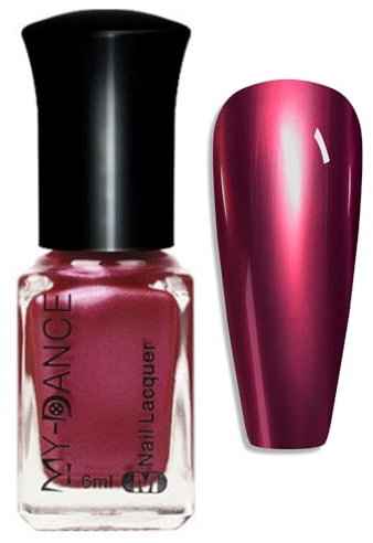 Metallic Nail Polish - Red Nail Polish - Wine Red Nail Varnish - Quick Dry Chrome nail polish No UV Needed - Long Lasting Dark Red Mirror Chrome Polish For Women Diy Nail Art Manicure At Home