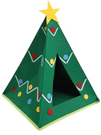 perfk Niche pour Chat en Forme de Sapin de Noël, Protection des Meubles, Niche en Feutre pour Chaton, décoration d'intérieur
