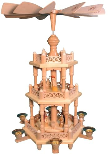 Richard Glaesser Pyramide Heilige Familie Natur 2-stöckig aus Seiffen im Erzgebirge, 216783