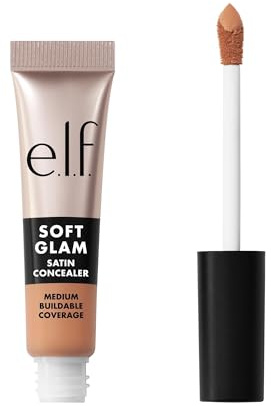 e.l.f. Soft Glam Satin Concealer, mittlere Deckkraft für Unreinheiten und Augenpartie, setzt sich nicht ab, langanhaltend, vegan und tierversuchsfrei, 35 Medium Cool