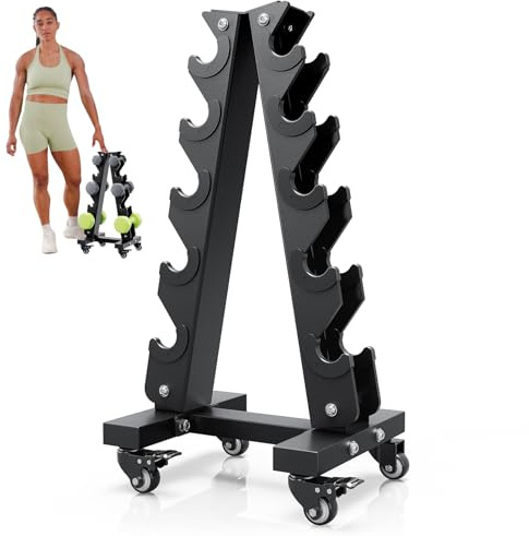 Dripex 5-stöckiger Multifunktionaler Hantelständer, A-Rahmen Schwerlast Hantelablage, Platzsparendes Gewichtsstativ für Kurzhanteln, Kettlebells & Gewichtsscheiben, für Home Gym